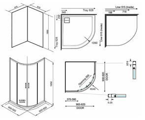 Elementi Evolve Shower Round Sliding Flat Wall Rear Waste