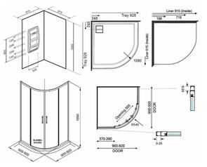 Elementi Evolve Shower Round Sliding Moulded Wall Rear Waste