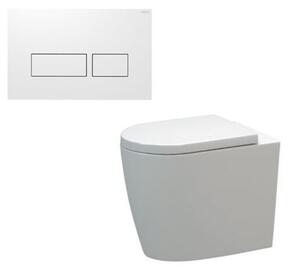 Elementi Fuori Over Height Inwall Toilet Suite Blade Push Panel White