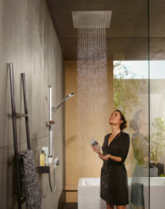 Hansgrohe Raindance E Basic Set Overhead Shower 400 Ceiling Integrated 1 Jet, Chrome