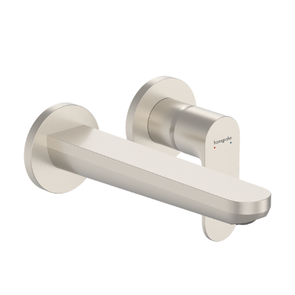 Hansgrohe Rebris S Basin Mixer Wall Mounted Complete Brushed Nickel, 200mm