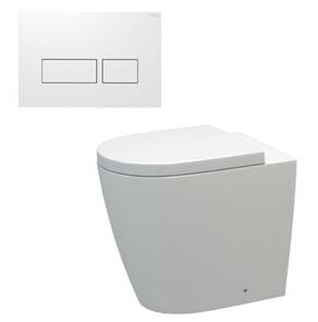 Elementi Ion Back to Wall Inwall Toilet Suite Blade Push Panel White