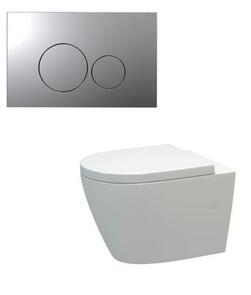 Elementi Ion Wall Hung Inwall Toilet Suite Tondo Push Panel Chrome