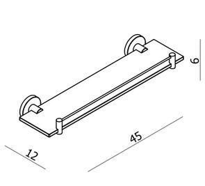 Formebathware 108 Series Glass Shelf with Rail
