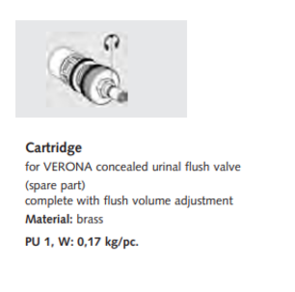 Schell Verona Cartridge for Concealed Urinal Flushing Valve