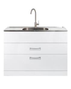Aquatica Laundra Studio Station with Stainless Steel Top and Viamo Mixer, 1200mm