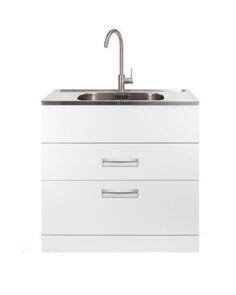 Aquatica Laundra Studio Station with Stainless Steel Top and Viamo Mixer, 900mm