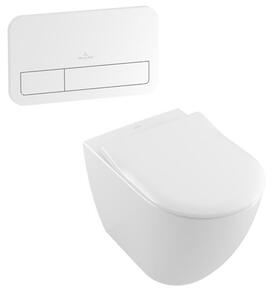 Villeroy & Boch Subway 2.0 Back to Wall Inwall Toilet Suite Slim Seat E200 Push Panel White