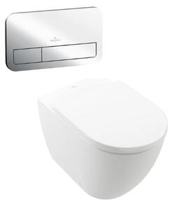 Villeroy & Boch Subway 3.0 Back to Wall Inwall Toilet Suite Soft Close Seat E200 Push Panel Chrome