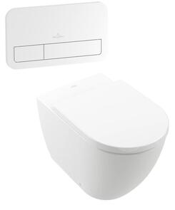 Villeroy & Boch Subway 3.0 Back to Wall Inwall Toilet Suite Soft Close Seat E200 Push Panel White
