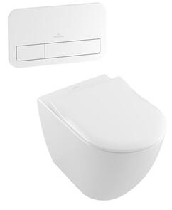 Villeroy & Boch Subway 3.0 Back to Wall Inwall Toilet Suite Slim Seat E200 Push Panel White