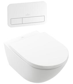 Villeroy & Boch Subway 3.0 Wall Hung Inwall Toilet Suite Soft Close Seat E200 Push Panel White