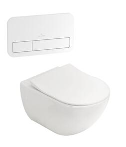 Villeroy & Boch Subway 3.0 Wall Hung Inwall Toilet Suite Slim Seat E200 Push Panel White
