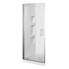 Englefield Topaz II Alcove Shower Side Recessed Wall Centre Waste Metallic, 1000x1000mm