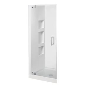 Englefield Topaz II Alcove Shower Side Recessed Wall Centre Waste  White, 1000x1000mm