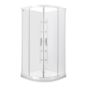 Englefield Topaz II Round Sliding Shower Corner Contour Plus Wall Rear Waste White, 1000x1000mm