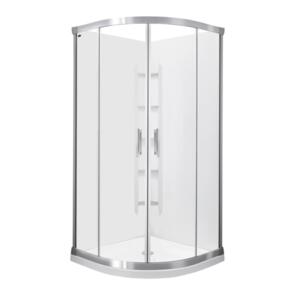Englefield Topaz II Round Sliding Shower Corner Contour Plus Wall Centre Waste Metallic, 900x900mm