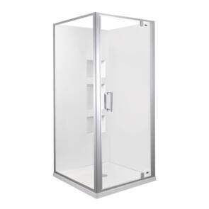 Englefield Topaz II Square Shower Side Recessed Wall Centre Waste Metallic, 900x900mm