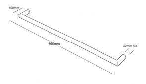 Heirloom Strata Genesis Heated Towel Rail Single Bar, 860mm