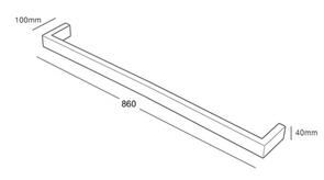 Heirloom Strata Studio 1 Heated Towel Rail Single Bar, 860mm