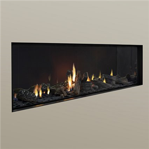 Escea Indoor Gas Fireplace DS1400 Logs, Linear Fascia, Flue