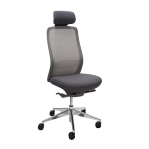 Konfurb Luna Chair Aluminium Base with Upholstered Headrest