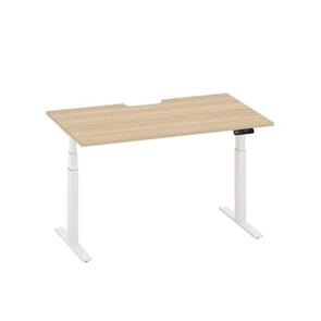 Orion Dual Motor Electric Height Adjustable Desk - White/Oak