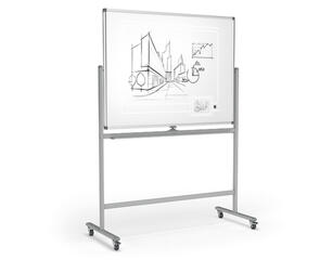 Mobile Pivoting Whiteboard Porcelain (Ceramic)