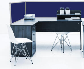 Boyd Visuals Desk Mounted Partition Blue