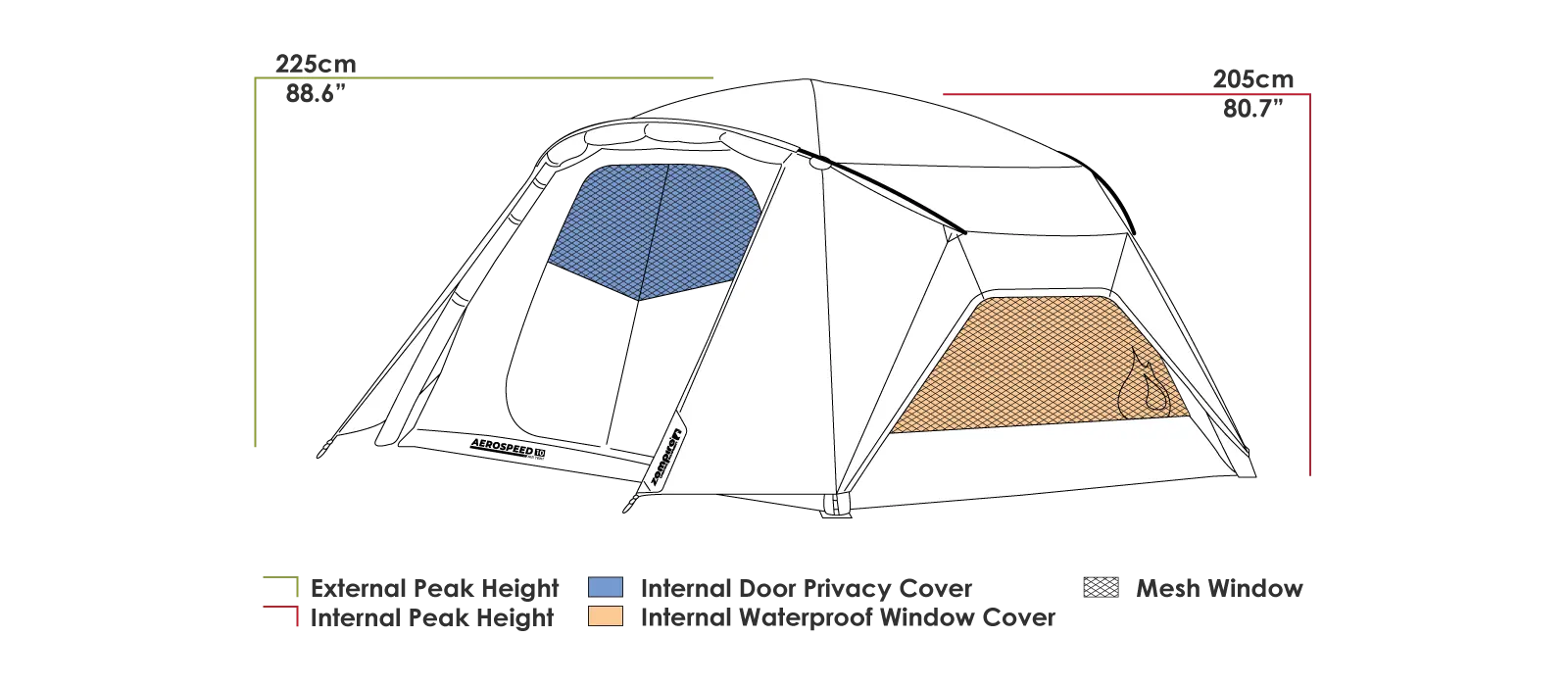 Zempire AeroSpeed 10 Air Tent Ventilation