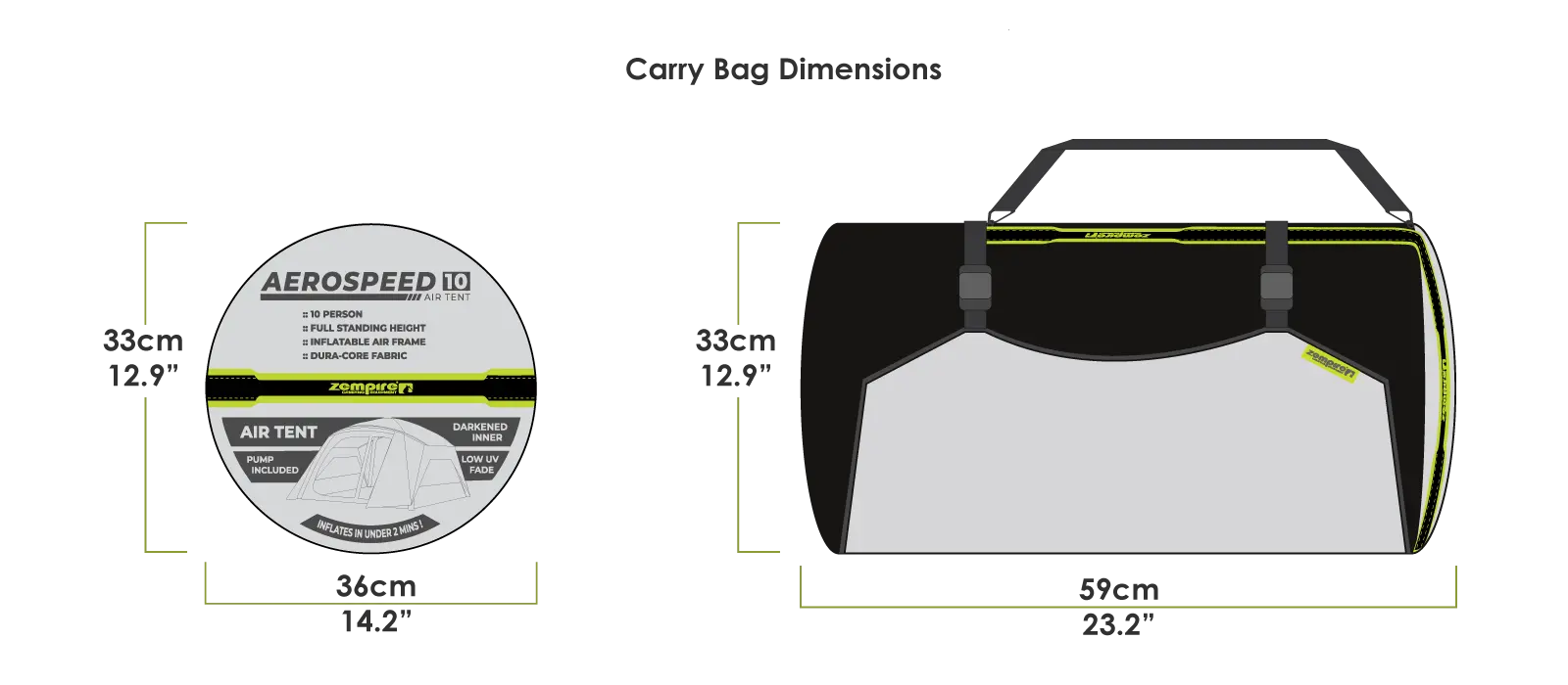 Zempire Aerospeed 10 Air Tent Contents