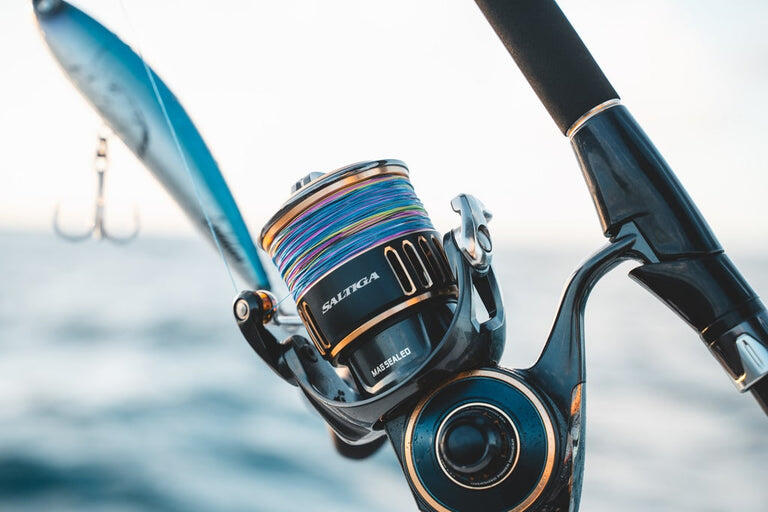 Daiwa Saltiga Reel Image with Lure in the background