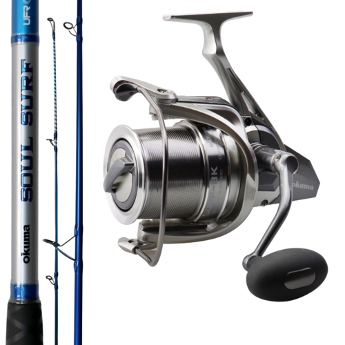 Okuma Surf 8K Long Cast Spin Reel Soul Surfcasting Rod 14ft 3pc
