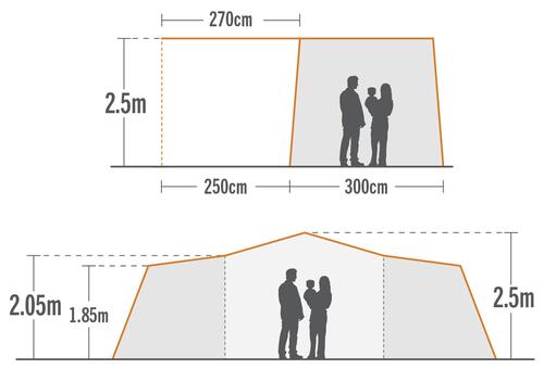 Kiwi Camping Moa 12 Person Family Frame Tent (with Canvas Fly