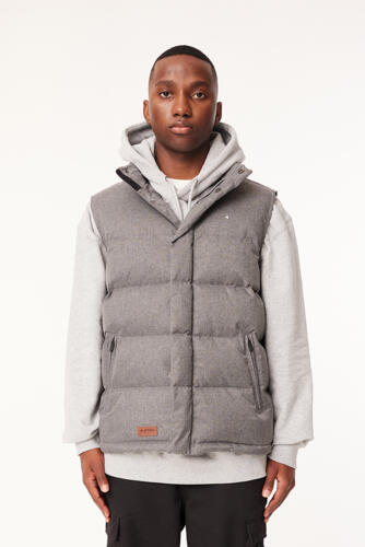 Huffer Mens Classic Down Vest Hrgbone Land Sea NZ