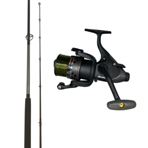 Okuma Carbonite 55A Baitfeeder Spin Reel with Line Carbonite