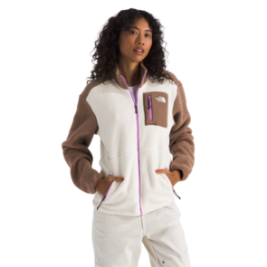 The North Face Women's Yumiori Full-Zip Fleece - White Dune / Latte / Vibrant Verbena