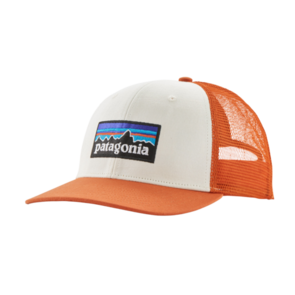 Patagonia P-6 Logo Trucker Hat - White w/Redtail Rust