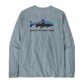 Patagonia Men's Long-Sleeved Home Water Trout Responsibili-Tee - Thermal Blue