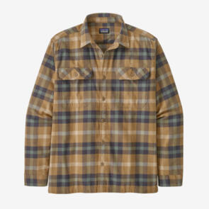 Patagonia Men's Long Sleeve Organic Cotton Midweight Fjord Flannel Shirt - Forage: Mojave Khaki