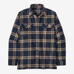 Patagonia Men's Long Sleeve Organic Cotton Midweight Fjord Flannel Shirt - North Line: New Navy