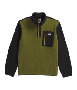 The North Face Men's Yumiori Quarter-Zip Fleece - Forest Olive / TNF Black / Amber Green