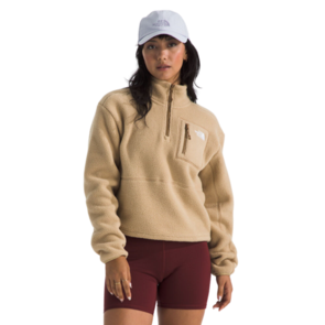The North Face Women's Yumiori Quarter-Zip Fleece - Khaki Stone / White Dune / Utility Brown