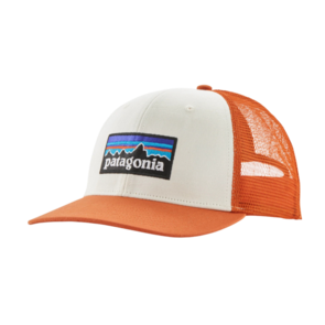 Patagonia P-6 Logo Trucker Hat - White w/Redtail Rust