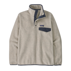 Patagonia Men's Lightweight Synchilla Snap-T Pullover - Oatmeal Heather / Smolder Blue