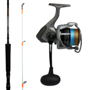 Okuma Tomcat 14000 Spin Reel with Braid - Tournament Concept Topwater Spin Rod 7ft 9in 100-190g Combo