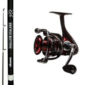 Okuma Inspira Red 40 Spin Reel - Fishing & Adventure Shallow Stalker Spin Rod 7ft 6in 2pc 6-10kg Combo