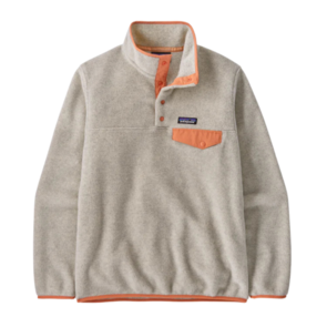 Patagonia Women's Lightweight Synchilla Snap-T Pullover - Oatmeal Heather w/Heirloom Peach