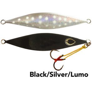 Black Magic Flipper Jig - Black / Silver / Lumo
