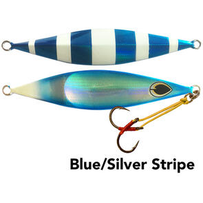 Black Magic Flipper Jig - Blue / Lumo Stripe